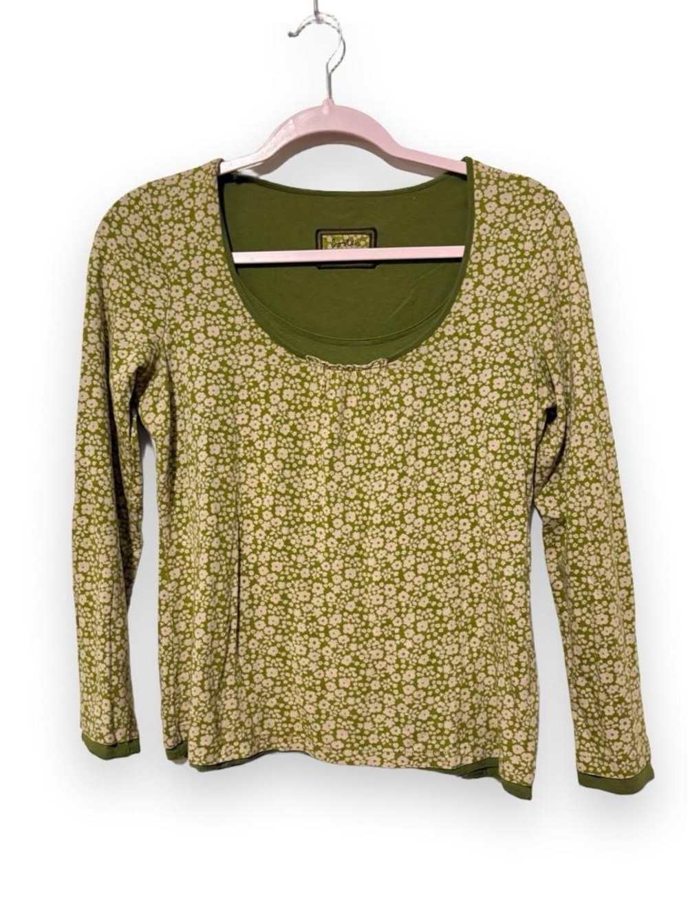 Vintage Y2K Boden green layered top size 12